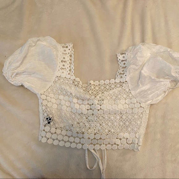 Front tie white crop top - Picture 2 of 4